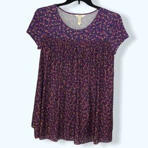 Matilda Jane Purple Patterned Blouse Top Sz Med